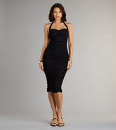 Midnight Muse Halter Midi Dress