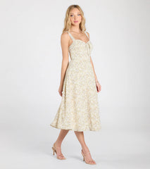 Admired Cutie Floral A-Line Midi Dress