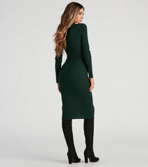 Preppy Spirit Collared Midi Dress