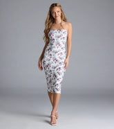 Blissful Cutie Floral Bodycon Midi Dress