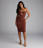 Effortless Influence Strapless Bodycon Midi Dress