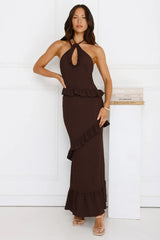 Mango Mojito Halter Maxi Dress Yellow