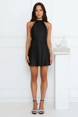 Silk Theory Satin Halter Mini Dress
