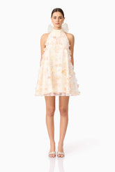 Livia Trapeze Mini Dress in Yellow