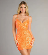 Serving Sparkle Sequin Lace-Up Bodycon Dress