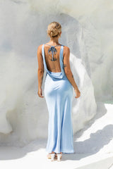 Moonlit Palms Satin Maxi Dress