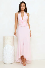 Silver Lining Love Halter Maxi Dress